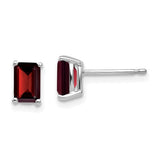 14k-white-gold-6x4mm-emerald-cut-garnet-earrings-SolomonJeweler-Wichita-KS-CustomJewelry