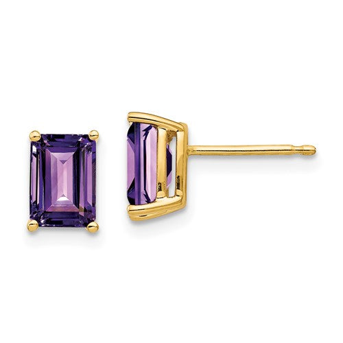 14k-7x5mm-emerald-cut-amethyst-earrings-SolomonJeweler-Wichita-KS-CustomJewelry