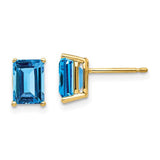 14k-7x5mm-emerald-cut-blue-topaz-earrings-SolomonJeweler-Wichita-KS-CustomJewelry