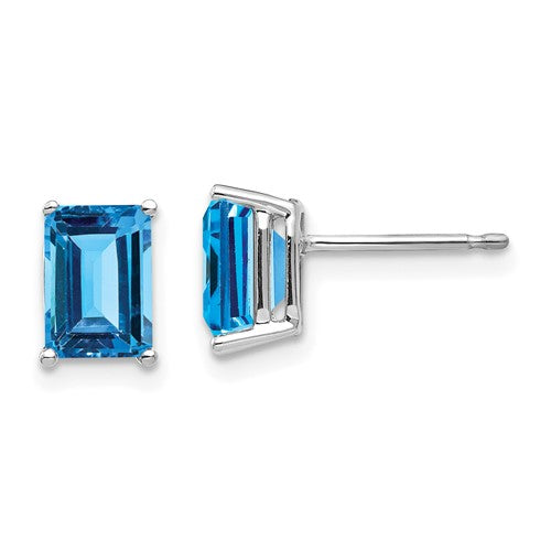 14k-white-gold-7x5mm-emerald-cut-blue-topaz-earrings-SolomonJeweler-Wichita-KS-CustomJewelry