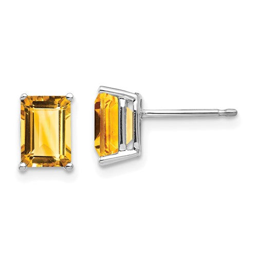 14k-white-gold-7x5mm-emerald-cut-citrine-earrings-SolomonJeweler-Wichita-KS-CustomJewelry