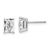 14k-white-gold-7x5mm-radiant-cut-cubic-zirconia-earrings-SolomonJeweler-Wichita-KS-CustomJewelry