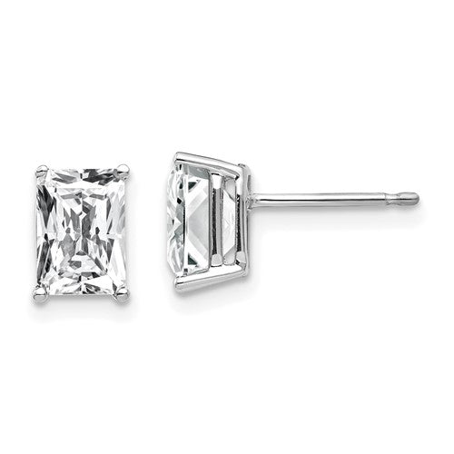 14k-white-gold-7x5mm-radiant-cut-cubic-zirconia-earrings-SolomonJeweler-Wichita-KS-CustomJewelry