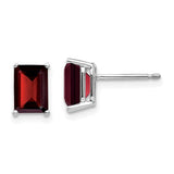 14k-white-gold-7x5mm-emerald-cut-garnet-earrings-SolomonJeweler-Wichita-KS-CustomJewelry
