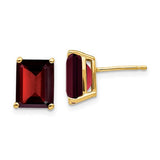14k-9x7mm-emerald-cut-garnet-earrings-SolomonJeweler-Wichita-KS-CustomJewelry