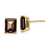 14k-9x7-emerald-smoky-quartz-earrings-SolomonJeweler-Wichita-KS-CustomJewelry