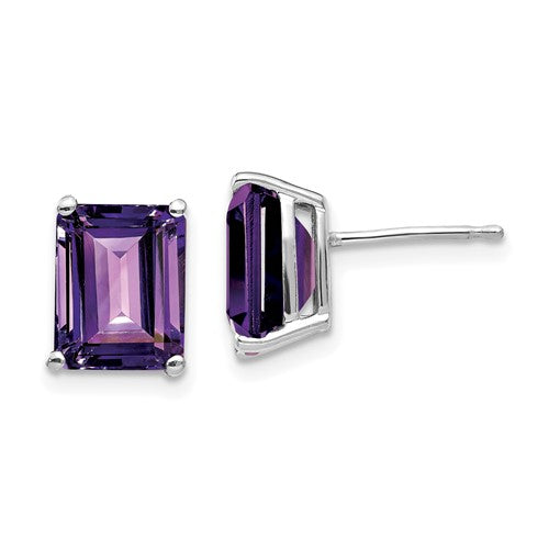 14k-white-gold-9x7mm-emerald-cut-amethyst-earrings-SolomonJeweler-Wichita-KS-CustomJewelry