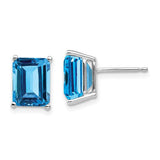 14k-white-gold-9x7mm-emerald-cut-blue-topaz-earrings-SolomonJeweler-Wichita-KS-CustomJewelry