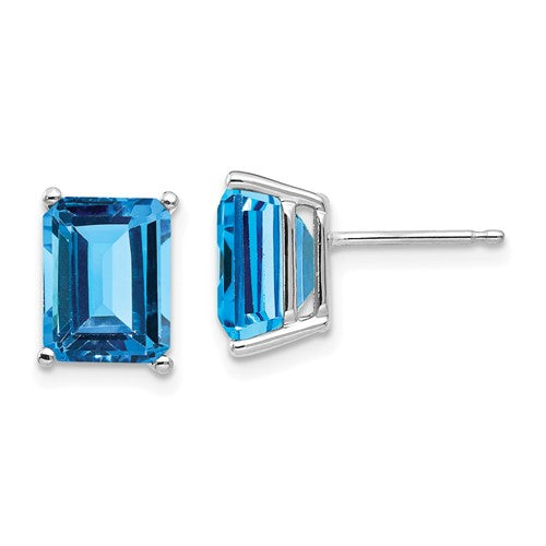 14k-white-gold-9x7mm-emerald-cut-blue-topaz-earrings-SolomonJeweler-Wichita-KS-CustomJewelry