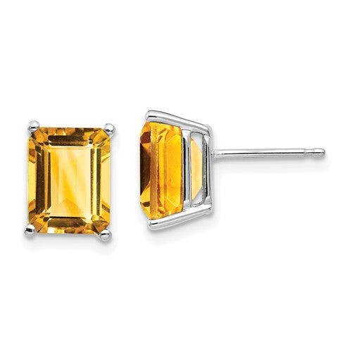 14k-white-gold-9x7mm-emerald-cut-citrine-earrings-SolomonJeweler-Wichita-KS-CustomJewelry