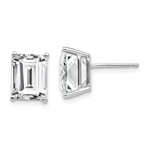 14k-white-gold-9x7mm-emerald-cut-cubic-zirconia-earrings-SolomonJeweler-Wichita-KS-CustomJewelry