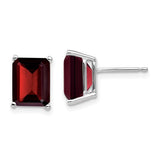 14k-white-gold-9x7mm-emerald-cut-garnet-earrings-SolomonJeweler-Wichita-KS-CustomJewelry
