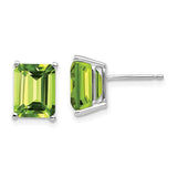 14k-white-gold-9x7mm-emerald-cut-peridot-earrings-SolomonJeweler-Wichita-KS-CustomJewelry