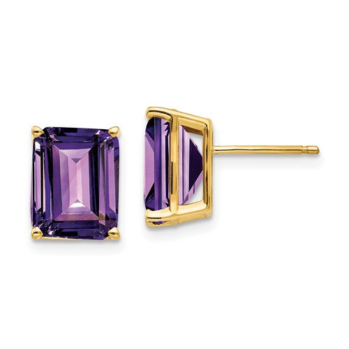 14k-10x8mm-emerald-cut-amethyst-earrings-SolomonJeweler-Wichita-KS-CustomJewelry