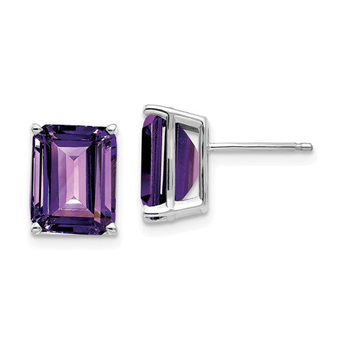 14k-white-gold-10x8-emerald-cut-amethyst-stud-earrings-SolomonJeweler-Wichita-KS-CustomJewelry
