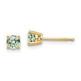 14k-4mm-round-checker-cut-green-quartz-earrings-SolomonJeweler-Wichita-KS-CustomJewelry