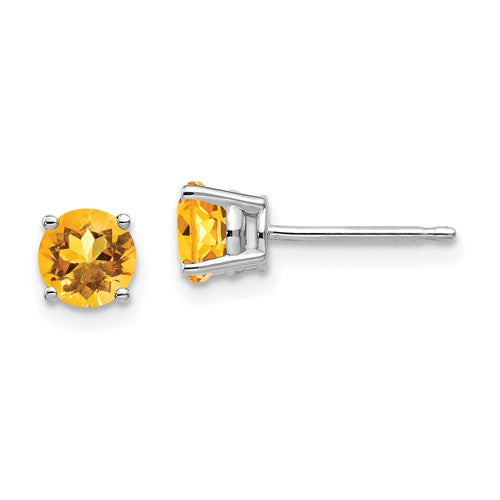 14k-white-gold-5mm-citrine-earrings-SolomonJeweler-Wichita-KS-CustomJewelry