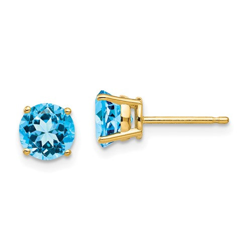 14k-6mm-blue-topaz-earrings-SolomonJeweler-Wichita-KS-CustomJewelry