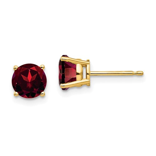 14k-6mm-garnet-post-earrings-SolomonJeweler-Wichita-KS-CustomJewelry
