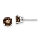 14kw-6mm-round-smoky-quartz-earrings-SolomonJeweler-Wichita-KS-CustomJewelry