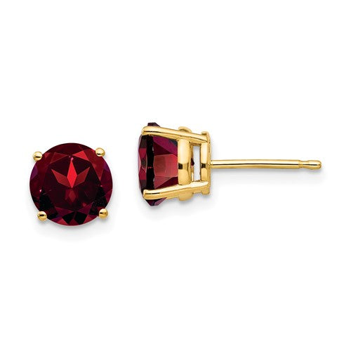 14k-7mm-garnet-post-earrings-SolomonJeweler-Wichita-KS-CustomJewelry