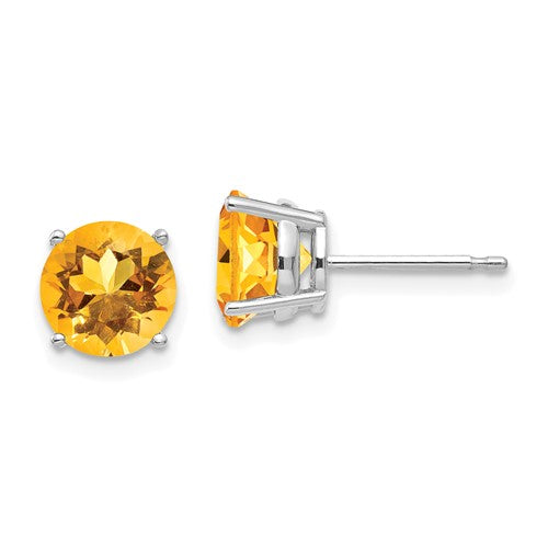 14k-white-gold-7mm-citrine-earring-SolomonJeweler-Wichita-KS-CustomJewelry