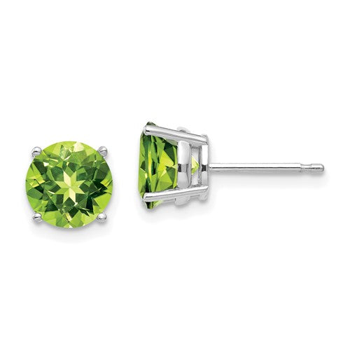 14k-white-gold-7mm-peridot-earrings-SolomonJeweler-Wichita-KS-CustomJewelry