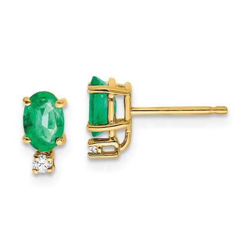 14k-emerald-diamond-post-earrings-SolomonJeweler-Wichita-KS-CustomJewelry
