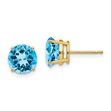 14k-8mm-blue-topaz-post-earrings-SolomonJeweler-Wichita-KS-CustomJewelry