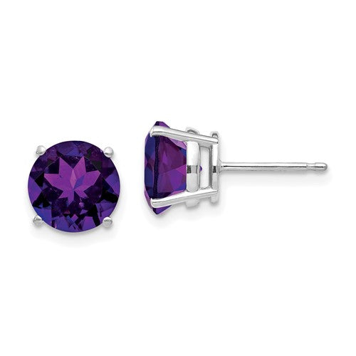 14k-white-gold-8mm-amethyst-earrings-SolomonJeweler-Wichita-KS-CustomJewelry