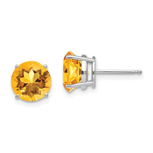 14k-white-gold-8mm-citrine-earrings-SolomonJeweler-Wichita-KS-CustomJewelry