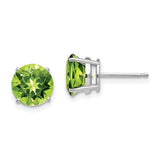 14k-white-gold-8mm-peridot-earring-SolomonJeweler-Wichita-KS-CustomJewelry