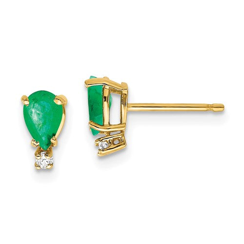 14k-6x4-pear-emerald-and-diamond-earrings-SolomonJeweler-Wichita-KS-CustomJewelry