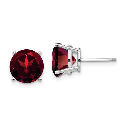 14k-white-gold-garnet-round-stud-earrings-SolomonJeweler-Wichita-KS-CustomJewelry