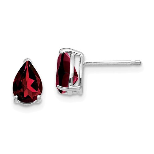 14k-white-gold-7x5mm-pear-garnet-earrings-SolomonJeweler-Wichita-KS-CustomJewelry