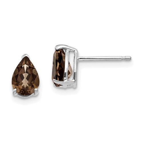 14kw-7x5-pear-smoky-quartz-earrings-SolomonJeweler-Wichita-KS-CustomJewelry