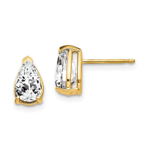 14k-8x5mm-pear-cubic-zirconia-earrings-SolomonJeweler-Wichita-KS-CustomJewelry