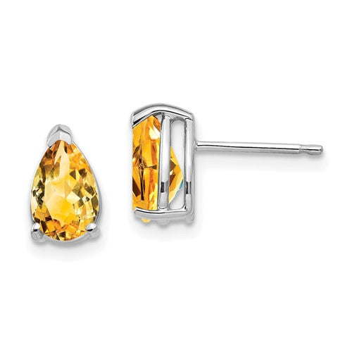 14k-white-gold-8x5mm-pear-citrine-earrings-SolomonJeweler-Wichita-KS-CustomJewelry