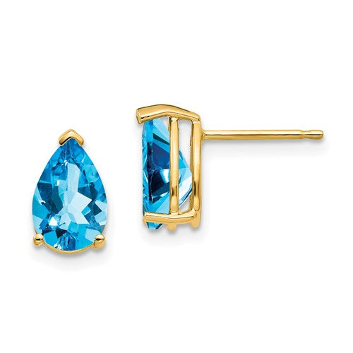 14k-9x6mm-pear-blue-topaz-earrings-SolomonJeweler-Wichita-KS-CustomJewelry