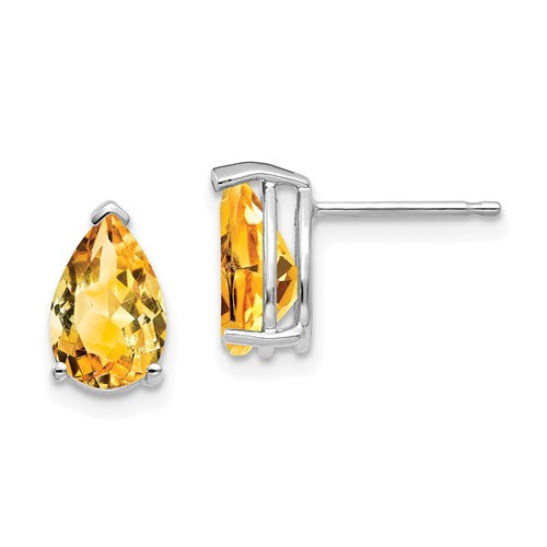 14k-white-gold-9x6mm-pear-citrine-earrings-SolomonJeweler-Wichita-KS-CustomJewelry