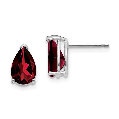 14k-white-gold-9x6mm-pear-garnet-earrings-SolomonJeweler-Wichita-KS-CustomJewelry