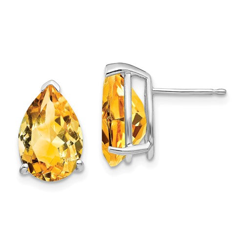 14k-white-gold-citrine-pear-stud-earrings-SolomonJeweler-Wichita-KS-CustomJewelry
