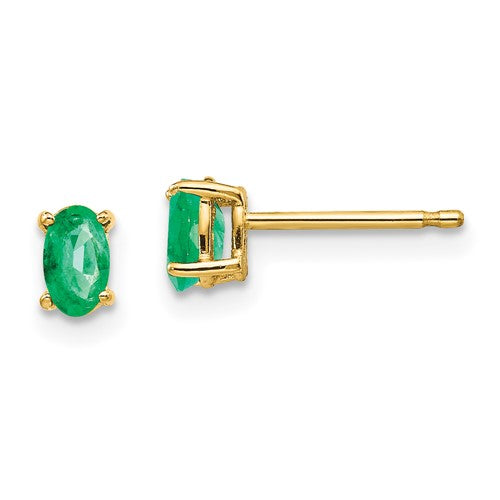 14k-emerald-post-earrings-SolomonJeweler-Wichita-KS-CustomJewelry
