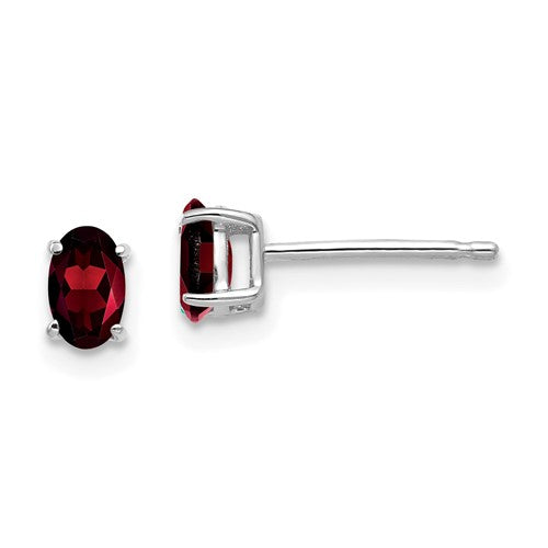 14k-white-gold-5x3mm-oval-garnet-earrings-SolomonJeweler-Wichita-KS-CustomJewelry