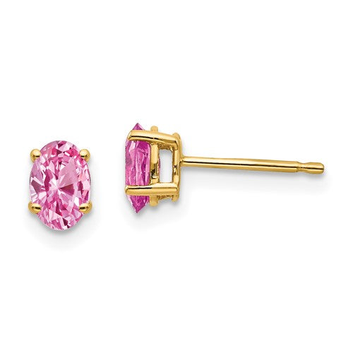14k-pink-sapphire-post-earrings-SolomonJeweler-Wichita-KS-CustomJewelry