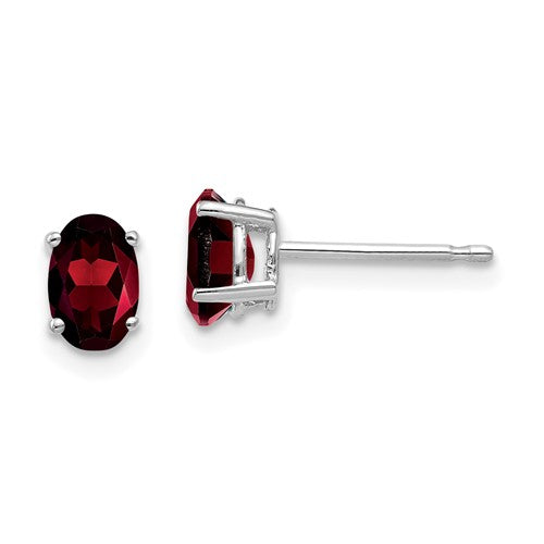 14k-white-gold-6x4mm-oval-garnet-earrings-SolomonJeweler-Wichita-KS-CustomJewelry
