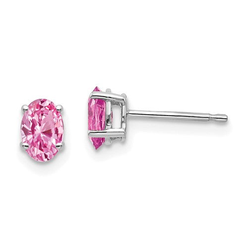14k-white-gold-pink-sapphire-earrings-SolomonJeweler-Wichita-KS-CustomJewelry