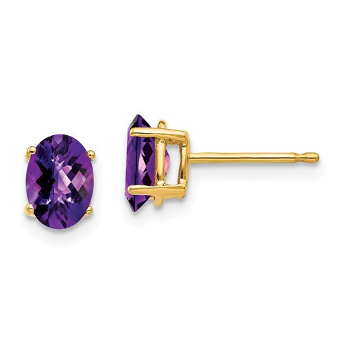 14k-7x5mm-oval-amethyst-checker-earrings-SolomonJeweler-Wichita-KS-CustomJewelry