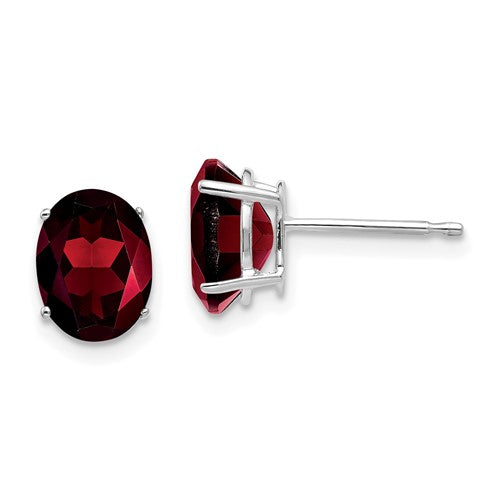 14k-white-gold-8x6mm-oval-garnet-earrings-SolomonJeweler-Wichita-KS-CustomJewelry