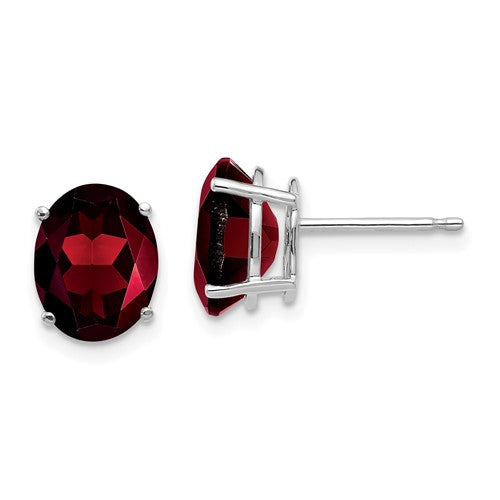 14k-white-gold-9x7mm-oval-garnet-earrings-SolomonJeweler-Wichita-KS-CustomJewelry
